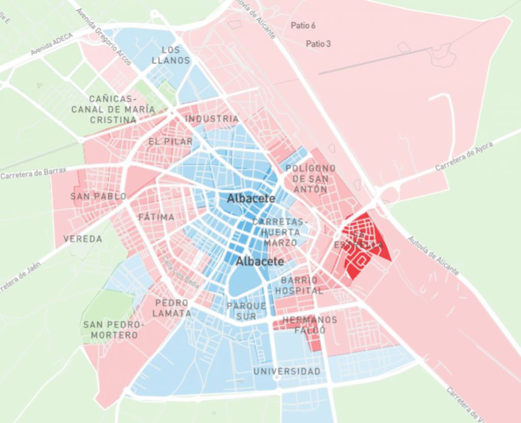 mapa albacete capital Qué han votado ahora tus vecinos de cada barrio de Albacete 