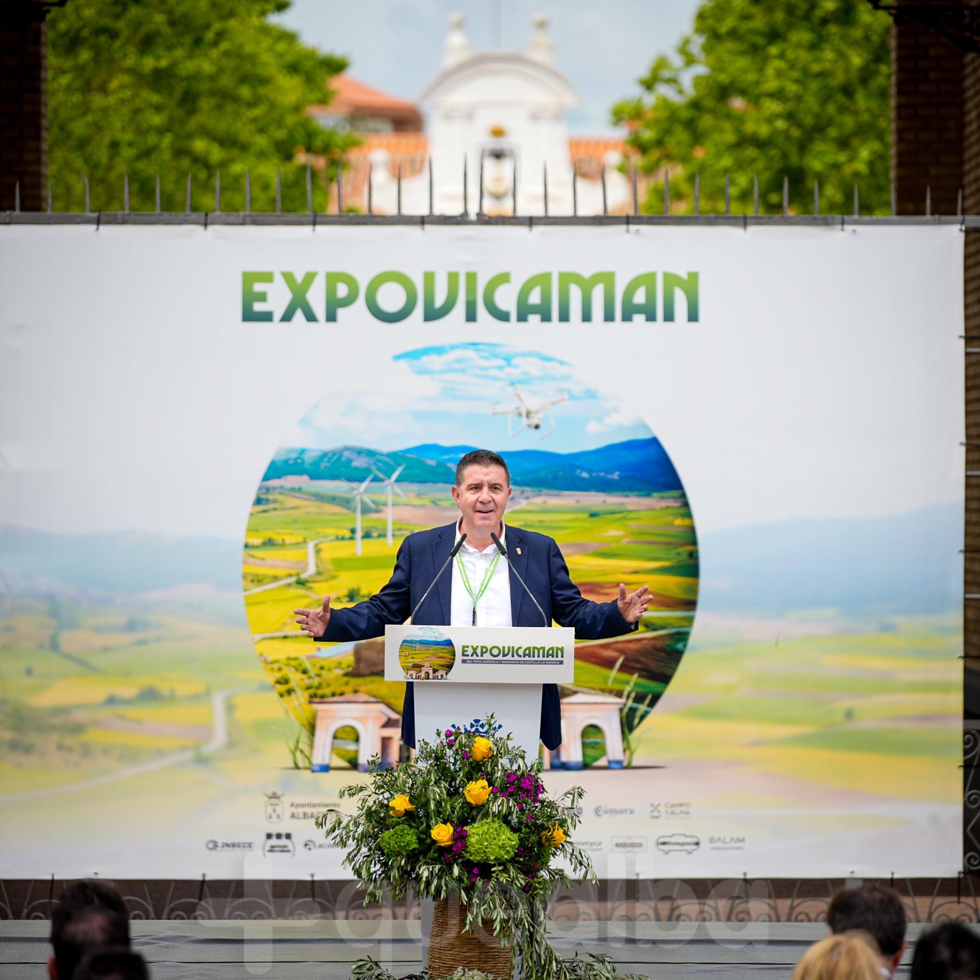 Santiago Cabañero presidente Diputación Albacete en la inaugufración de Expovicamán 2025 Albacete