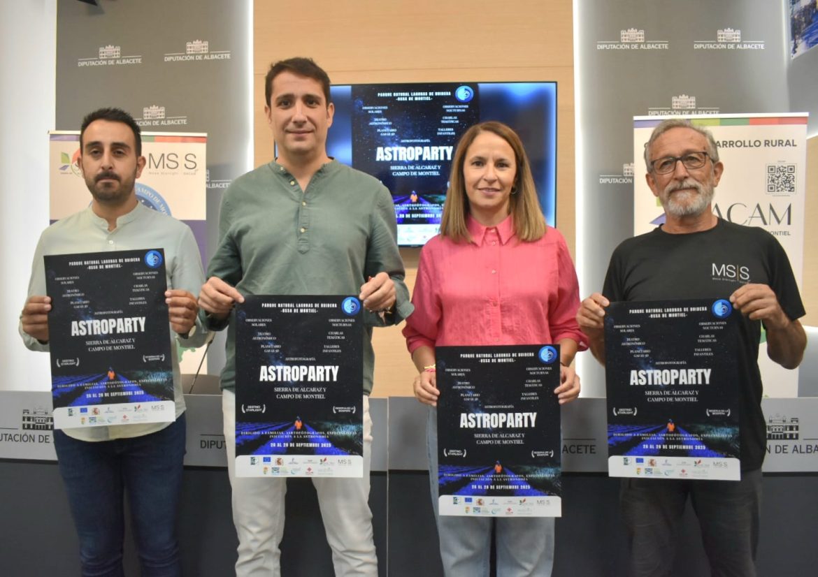 Los diputados provinciales, Sancha y Ballesteros, presentan Astroparty junto a responsables del proyecto